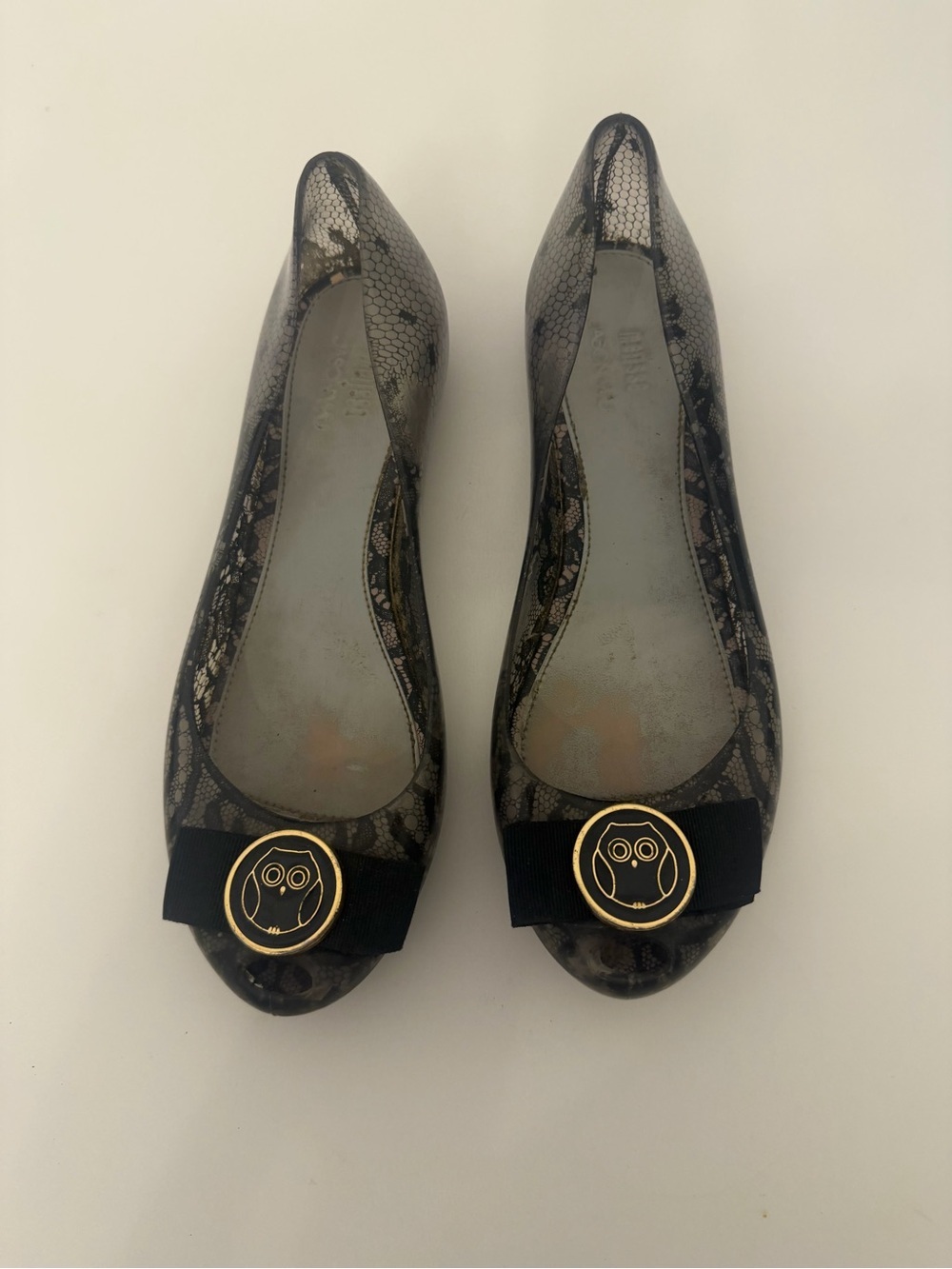 Melissa + Jason Wu Ultragirl Owl Lace Print Jelly Ballet Flats Women’s